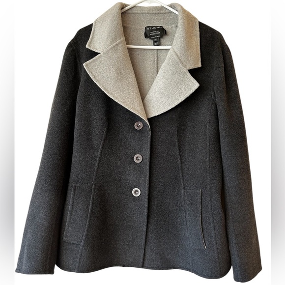 St John wool cashmere gray jacket - Picture 3 of 10